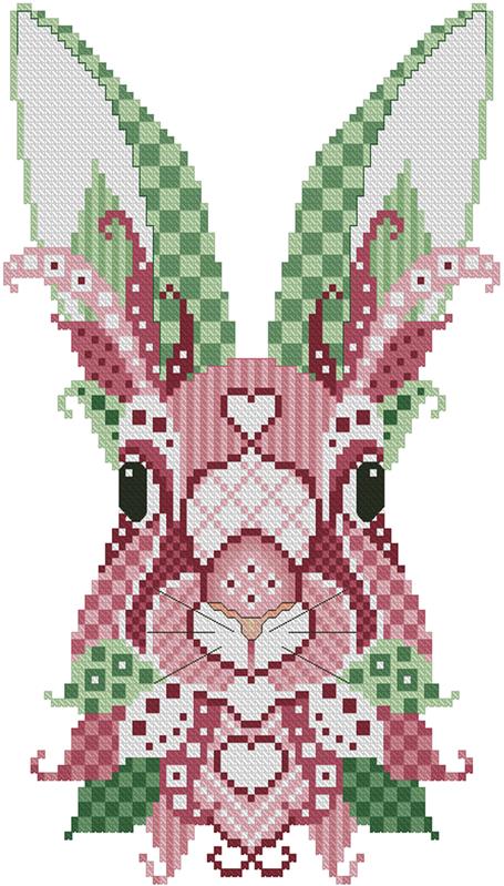 Colorful Bunnies Pink and Green
